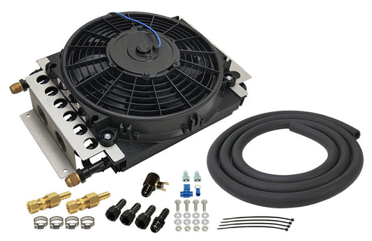 Derale 16 Pass Electra-Cool Remote Transmission Cooler Kit, -8AN Inlets