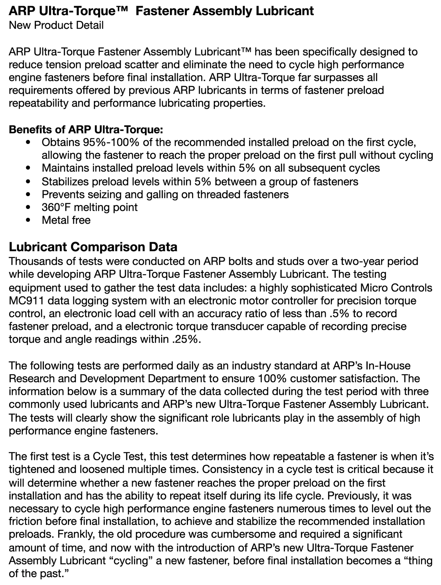 ARP Fastener Ultra Torque Lube/Assembly Lubricant